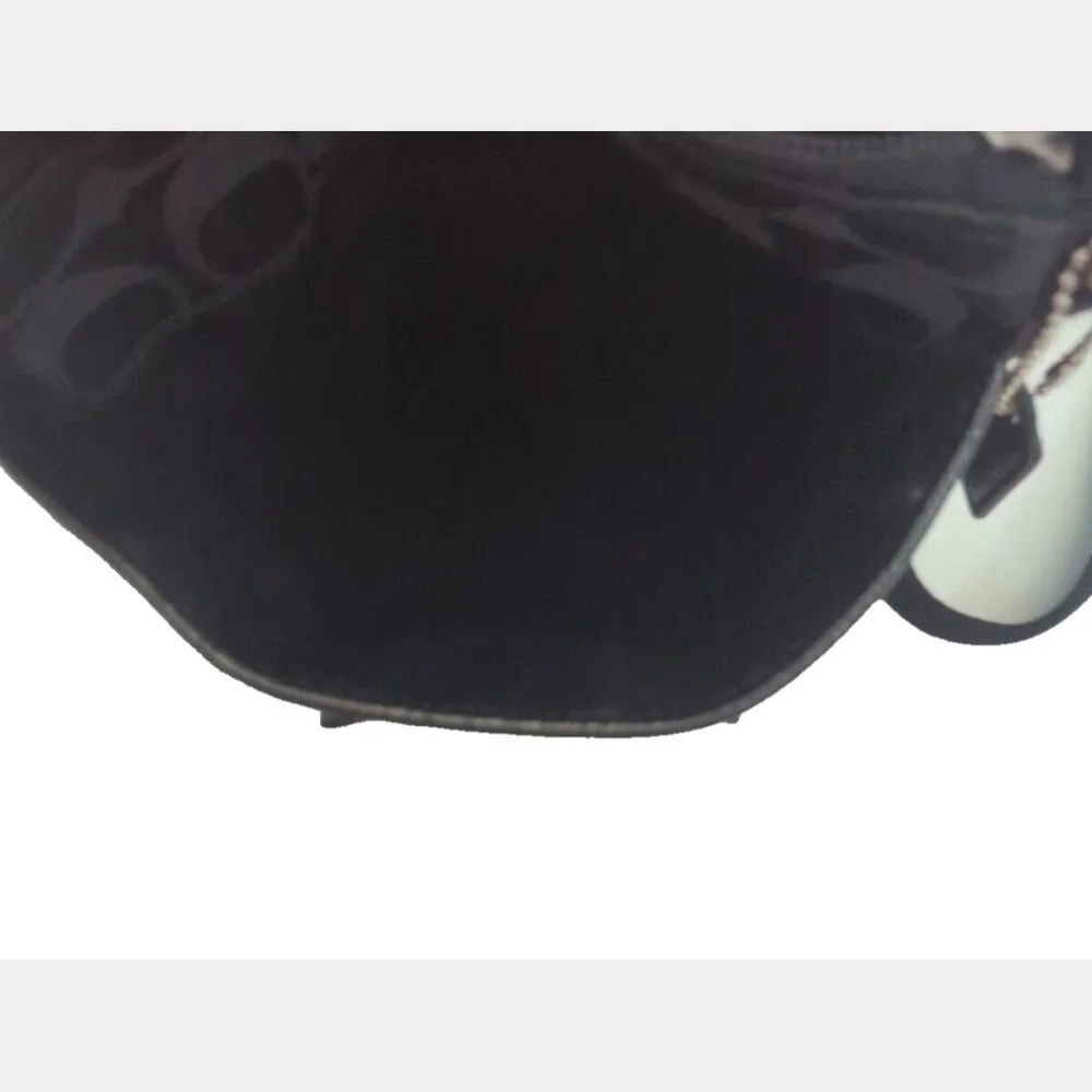 Coach Black‎ Canvas Signature Poppy Patent Patch Small Slim Crossbody Bag